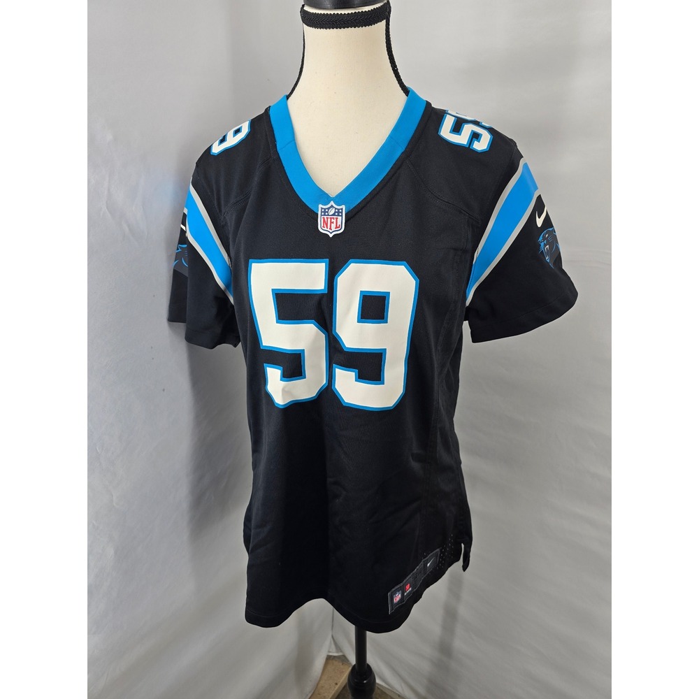 Nike Carolina Panthers Luke Kuechly 59 Jersey Womens Large Black NFL On Field